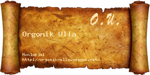 Orgonik Ulla névjegykártya